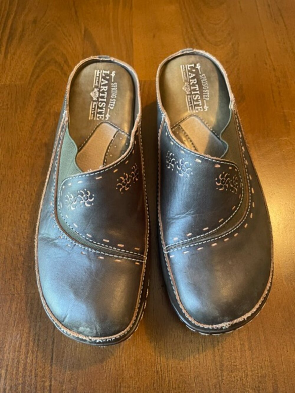 L'Artiste Women's Chino (leather Upper) mule/clog, dark green, size 38 - Picture 4 of 4